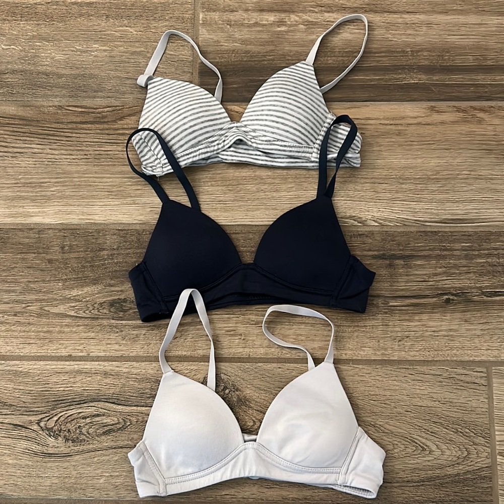 Set of three, girls bras